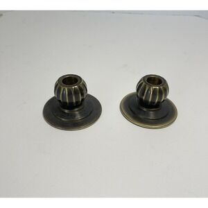 Set of 2 Vintage Brass Weighted Candle Holder Candlestick (pair)